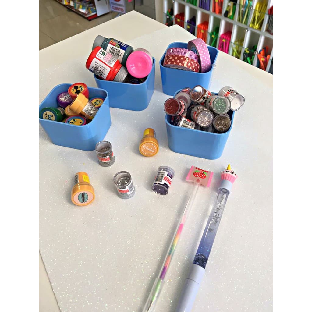 KIT PORTA OBJETOS PEQUENO COM 4 AZUL PASTEL D.E.LL.O ENVIO EM 24 HORAS