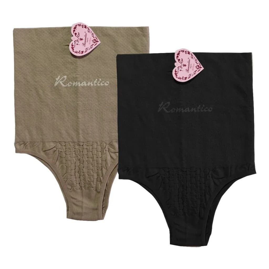Kit 2 Calcinhas Modeladora Cintura Cós Alta Confortável ROMÂNTICA