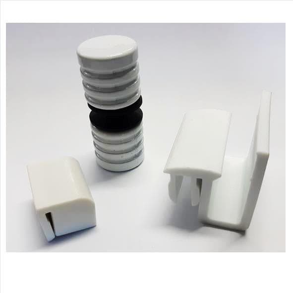Kit reparo para Box De Vidro com 1 batedor, 1 puxador e 1 guia BRANCO