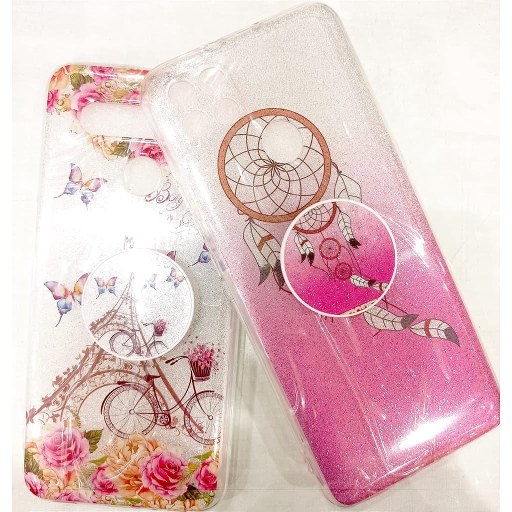 Capa Brilhosa com Pop Socket