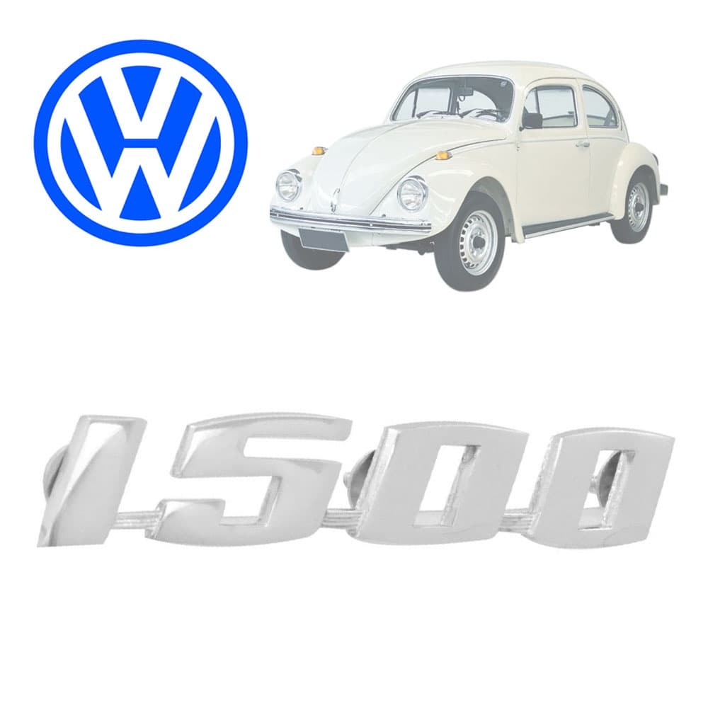 emblema Volkswagen para VW Fusca 1500 inox cromado