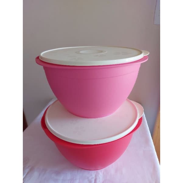Tigela actuallite 10l. tupperware rosa azul vermelha e marrom