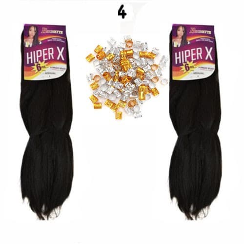2 Cabelos Jumbo Tranças Box Braid SUPERX / MEGAX / HIPERX Jumbão 2pcts = 800g  + 10 ANÉIS