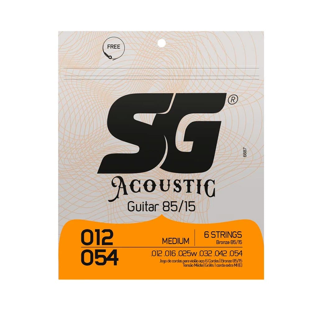 Encordoamento SG P/ Violão Aço Bronze 85/15 Medium 12/54 - EC0467