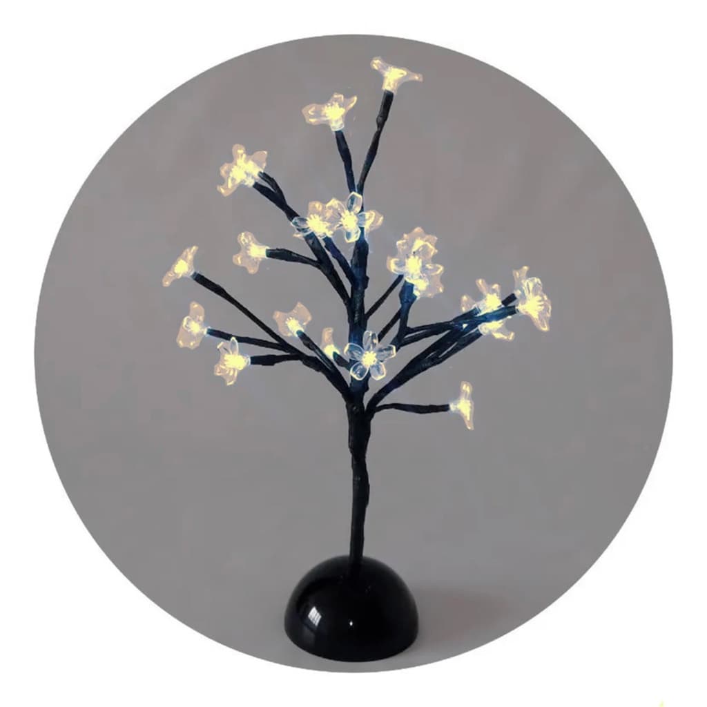 Luminária Abajur Árvore 24 Leds Pilha Branco Frio Ou Quente Luminária
