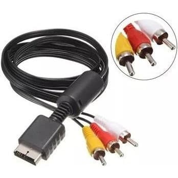 Cabo Av Audio E Video Rca Para Playstation 1, Ps2 E Ps3 1.80
