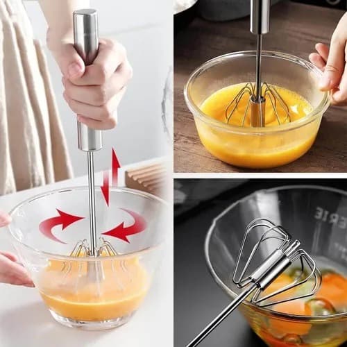 Misturador Batedor Mixer Ovos Giratório Semi Automático