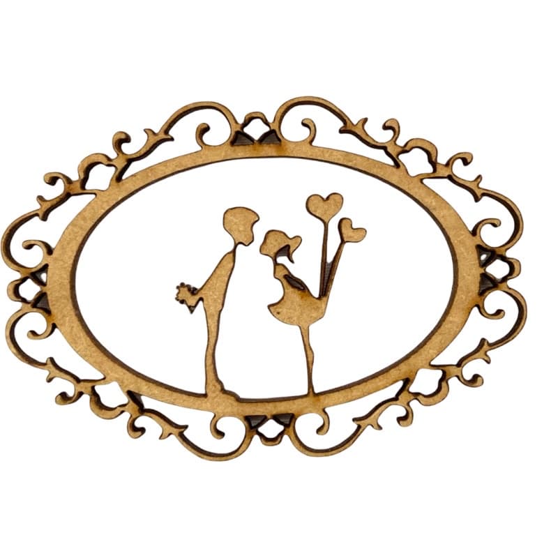 Kit com 5 unid Aplique Brasão Casal Kiss Love mdf recorte aplique decorativo lembrancinha casamento casal enfeite para convite casamento noivado artesnato
