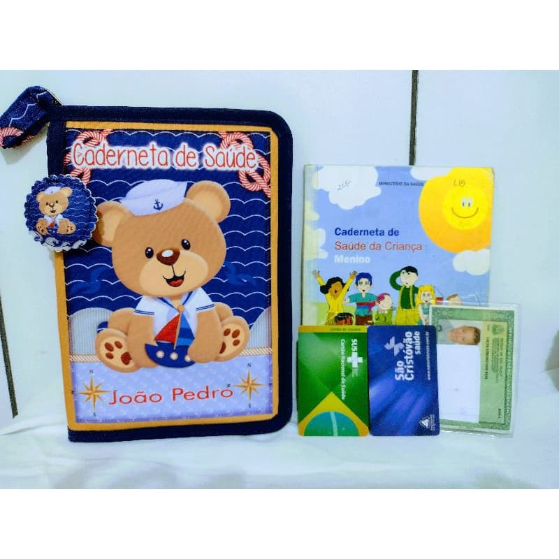 Capa para caderneta de vacina ( Porta documentos infantil com zíper)