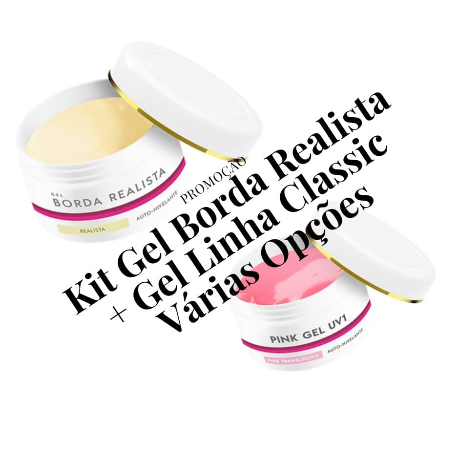 Kit Gel Para Unhas Borda Realista + Gel Muy Biela Linha Classic - 9 Opções