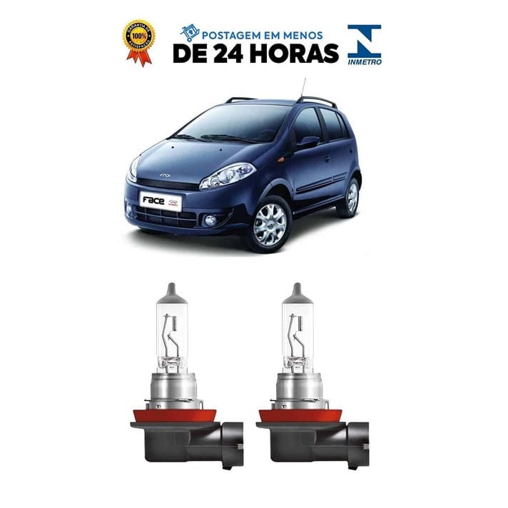 Par Lampada Farol de Milha Chery Face 2011 2012 2013 2014 H11