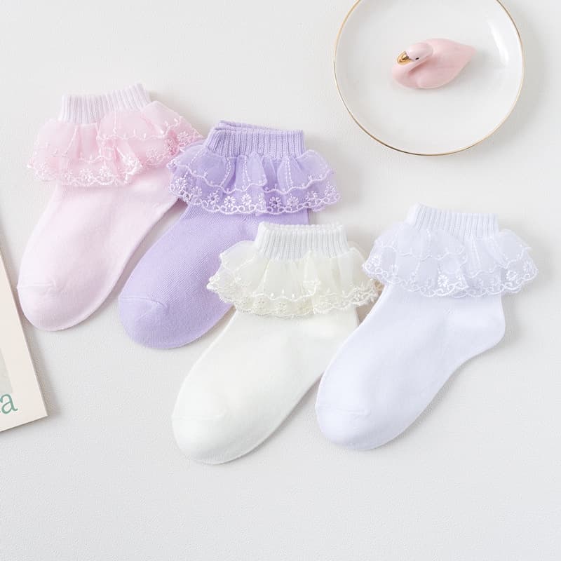 Meias De Bebê Algodão Princesa Dança Kids Brancas