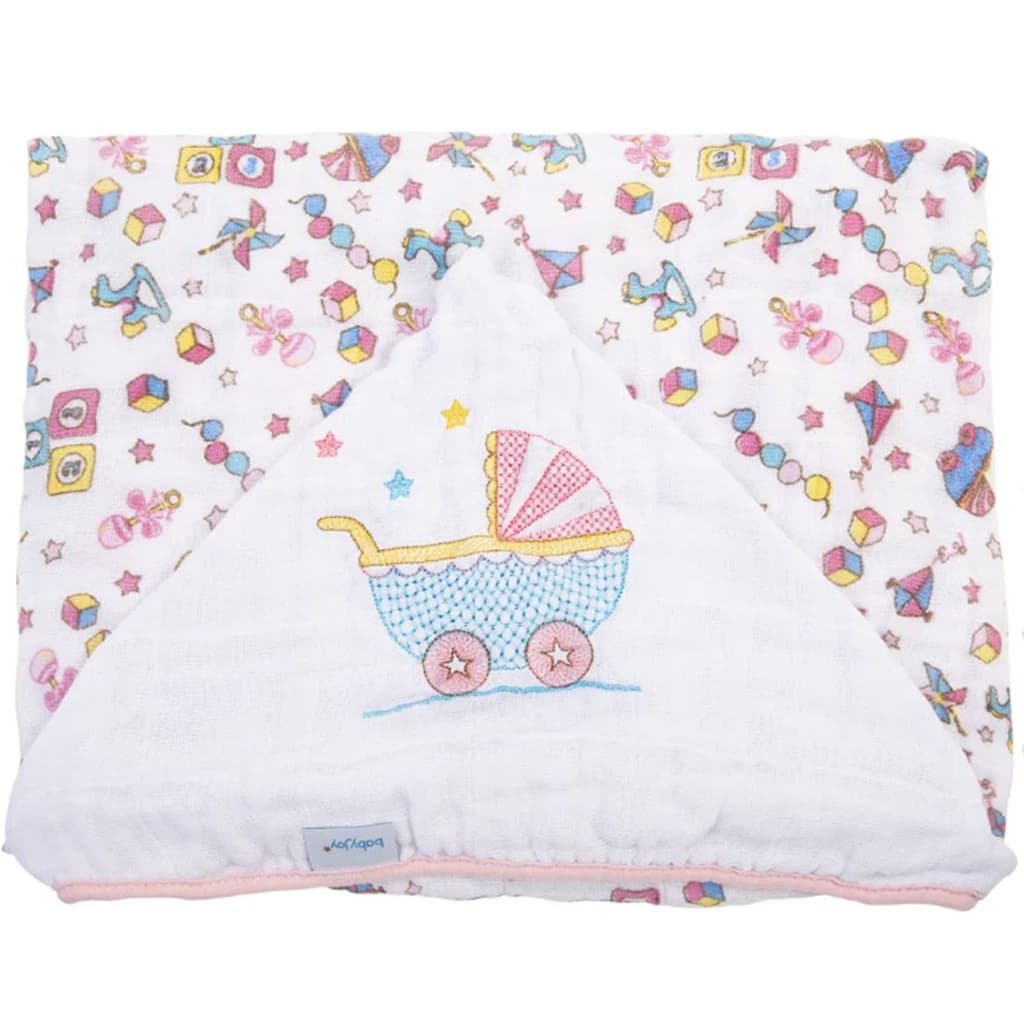 Toalha Soft Estampada Com Toque Suave E Macio E Com Alta Absorção Com Capuz Bordado