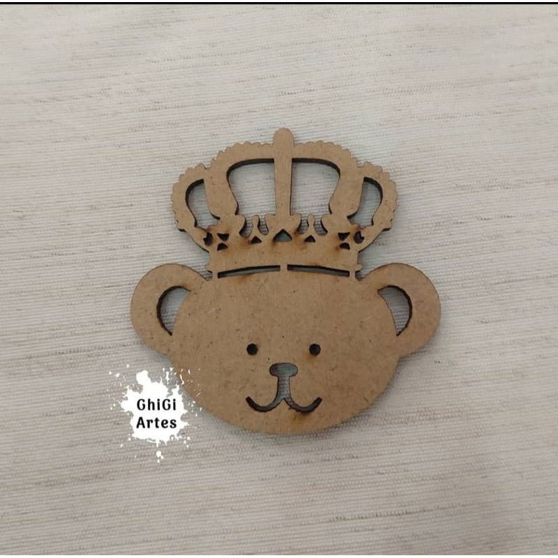 !!! Aplique rosto urso real / ursa real MDF