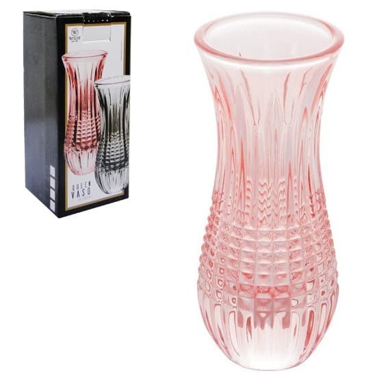VASO DE CRISTAL RELEVO QUEEN ROSA MODELO EUROPEU-COD 27972- WOLFF