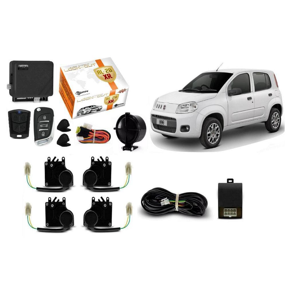 Kit Alarme Canivete + Trava Eletrica Uno novo evo vivace 4 Portas