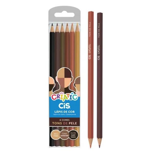 Lápis de Cor Cis Criatic Tons de Pele C/6 Cores