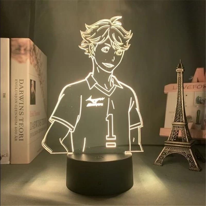 Anime Haikyuu Tou Oikawa Luminária LED 3D Noturna Lâmpada De Mesa Decoração Presentes De Natal acrílico led 3d abajur