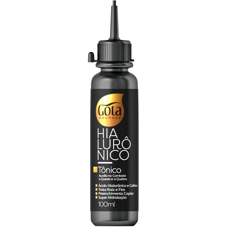 Tônico Capilar De Cafeína + Ácido Hialurônico Gota Dourada 100ml