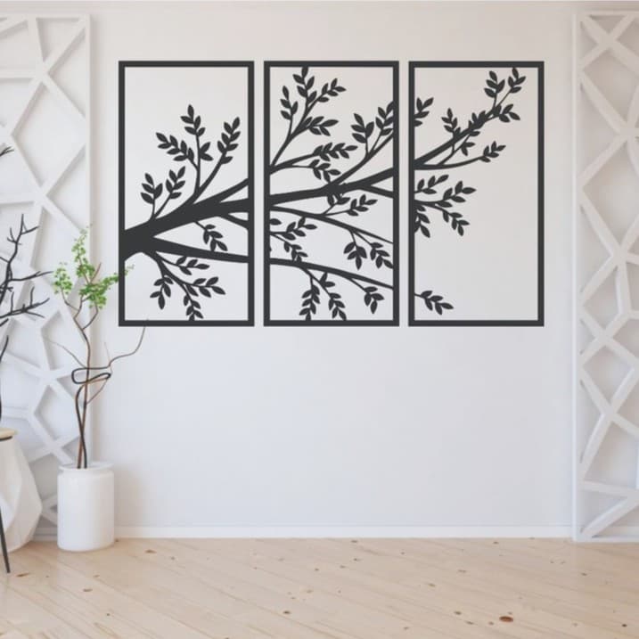 Quadros Decorativos Árvore Da Vida Folhas Ao Vento Decoração Mdf
