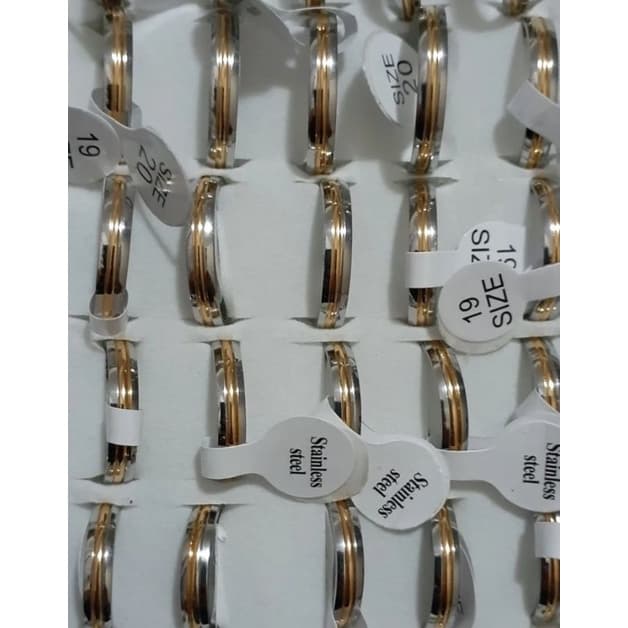 Atacado Caixa Com 36 Alianças 4mm Trabalhadas Aço Inoxidável Compromisso