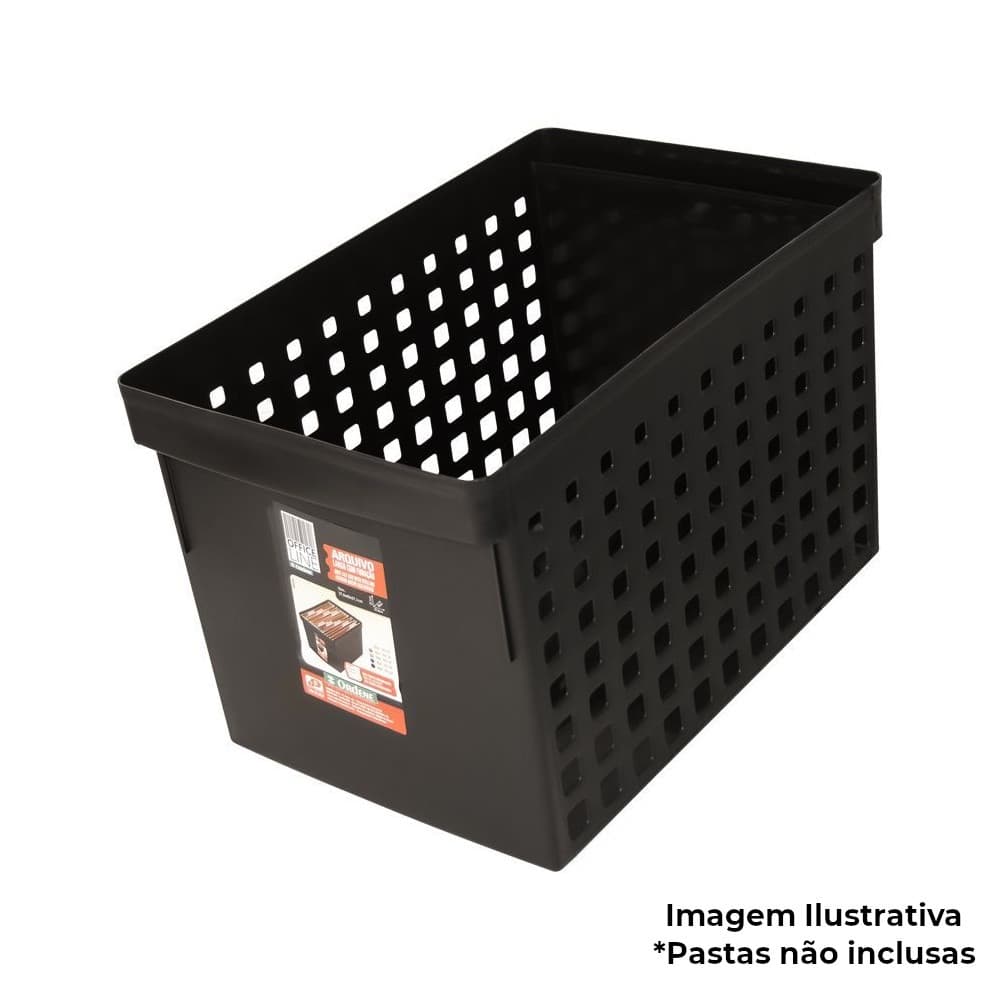 CAIXA ARQUIVO MOVEL LARGO P/ PASTA SUSPENSA PRETO - ORDENE