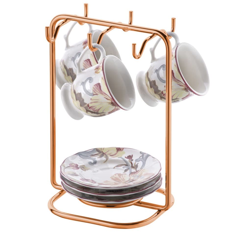 Suporte Organizador Pires Xícaras Café Bancada Cozinha Cobre Rose Gold - 1124rg Future