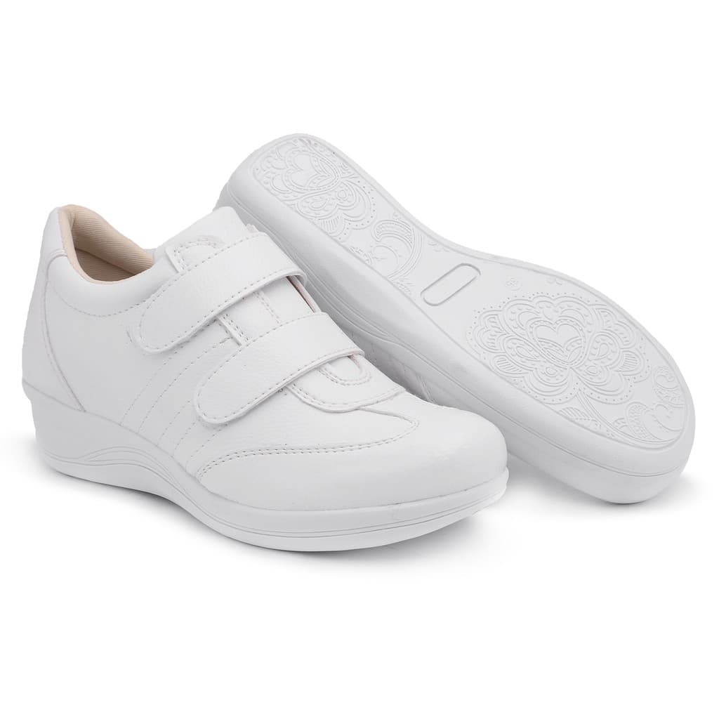 Sapatênis Feminino Conforte Branco Para Enfermagem, Dentistas, Médicos Casual Confortável