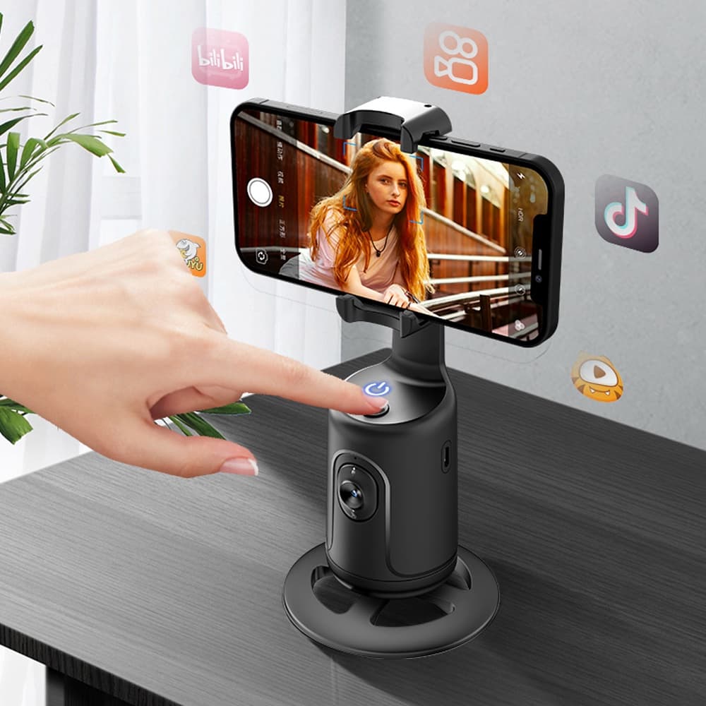 P01 Pau De selfie Com Rastreamento Facial Automático Smart 360 ° Suporte De Rotação AI Follow-Up Vídeo Vlog Live Gimbal Tripé Estabilizador Para Celular