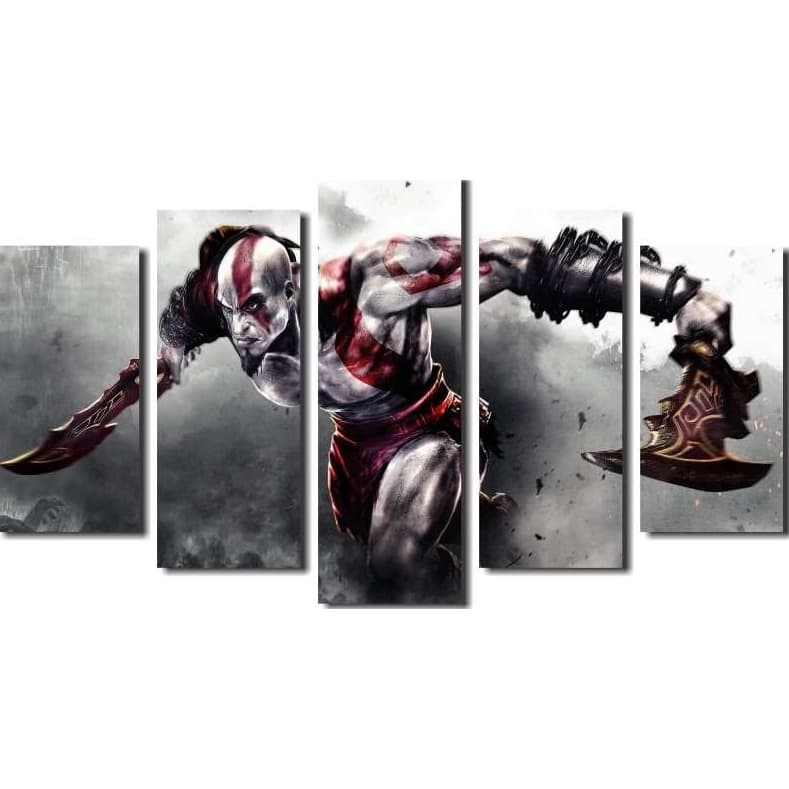 Quadros Decorativo Mosaico  God Of War 5 peças mdf alta qualidade