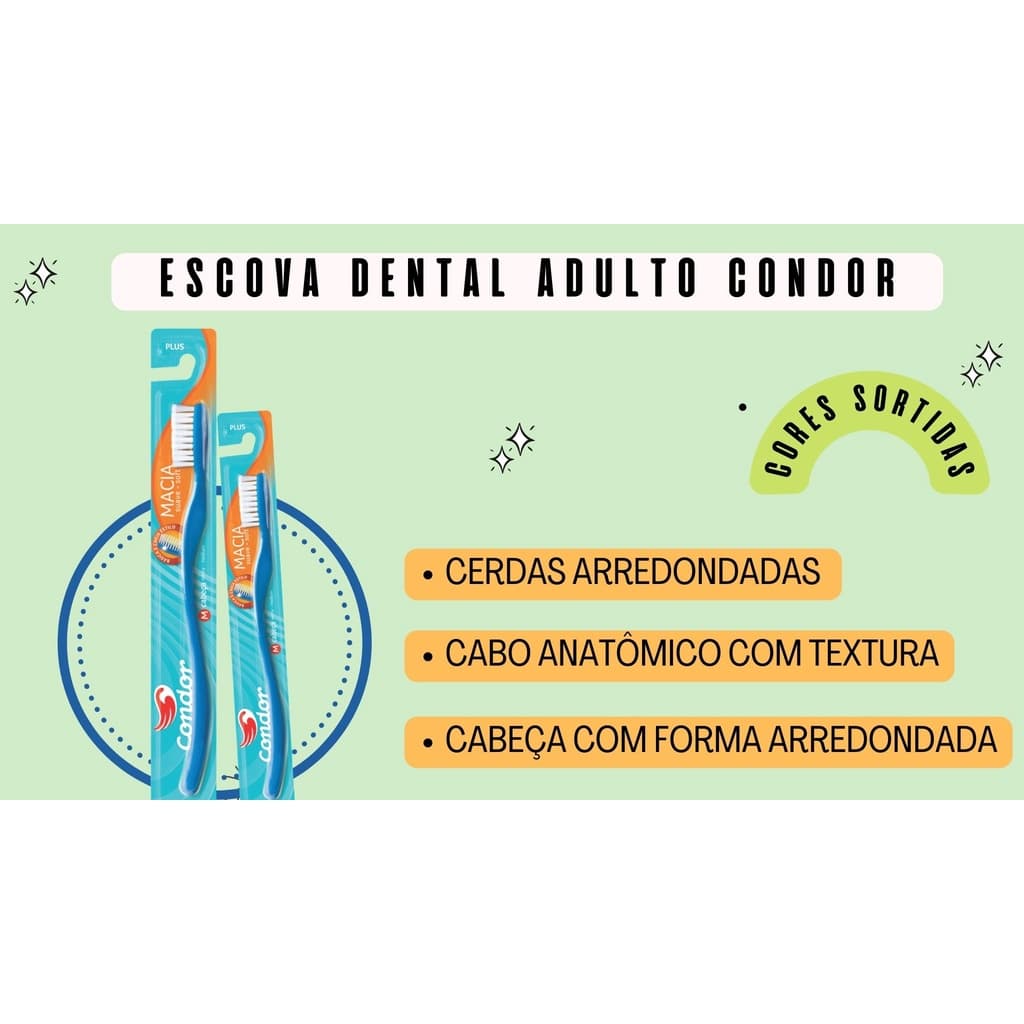 Escova Dental Macia Plus Condor - *atenção: Será Enviado Uma Cor Sortida*