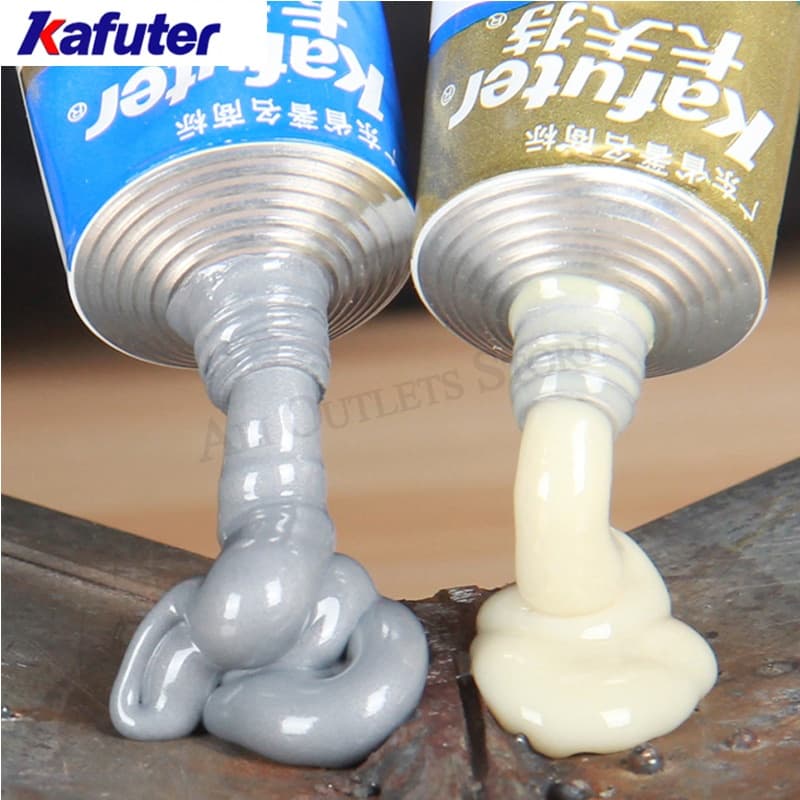 2 Par Kafuter A + B Forte Adesivo Gel Resistência Ao Calor Frio Solda Reparação De Metal Pasta Adesiva Para Cracks Secagem Rápida Cola