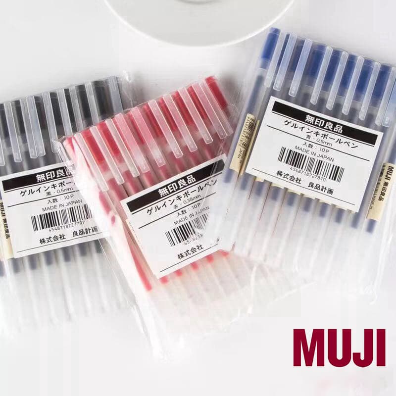 【Estoque pronto】 Caneta japonesa MUJI Gel Caneta 0.38 / 0.5mm Black Ink Pen Office Fornecedor