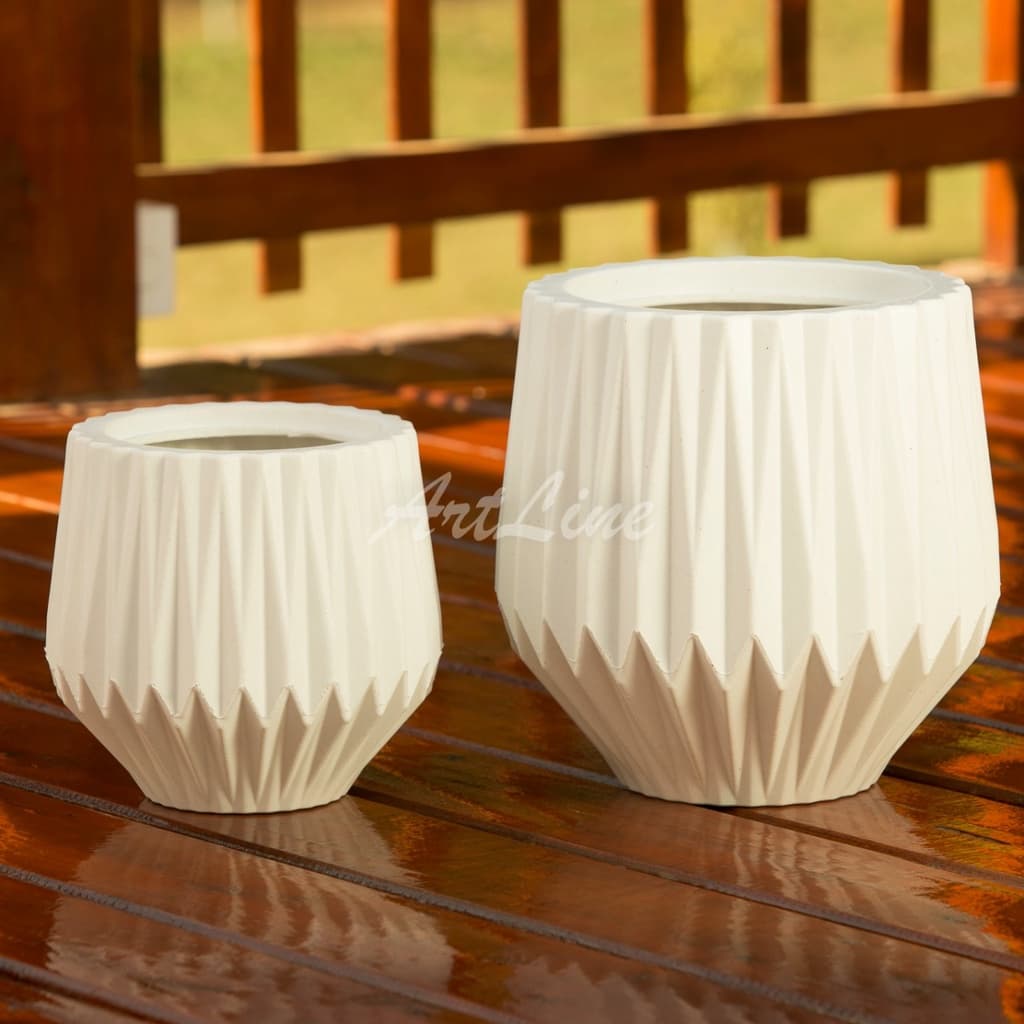 Kit 2 Vasos para Plantas Decorativo em Polietileno Reciclável Origami P e M