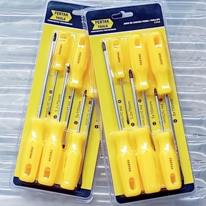 jogo de Chave de Fenda e Philips 6 Peças Fertak