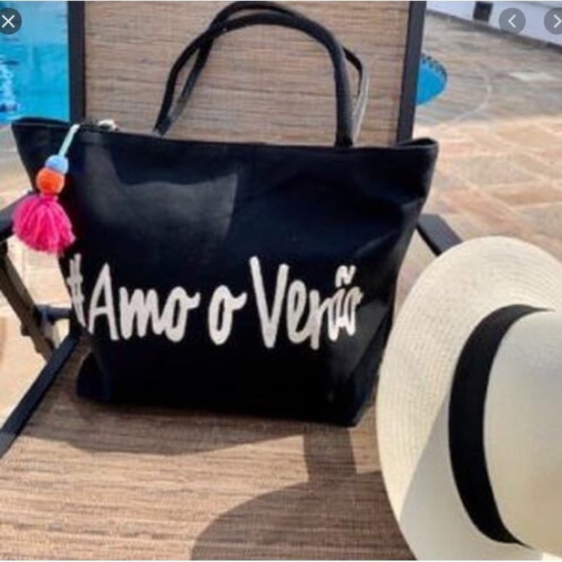 Bolsa Praia Piscina Modelo Sacola Feminina Amo o Verão 1995