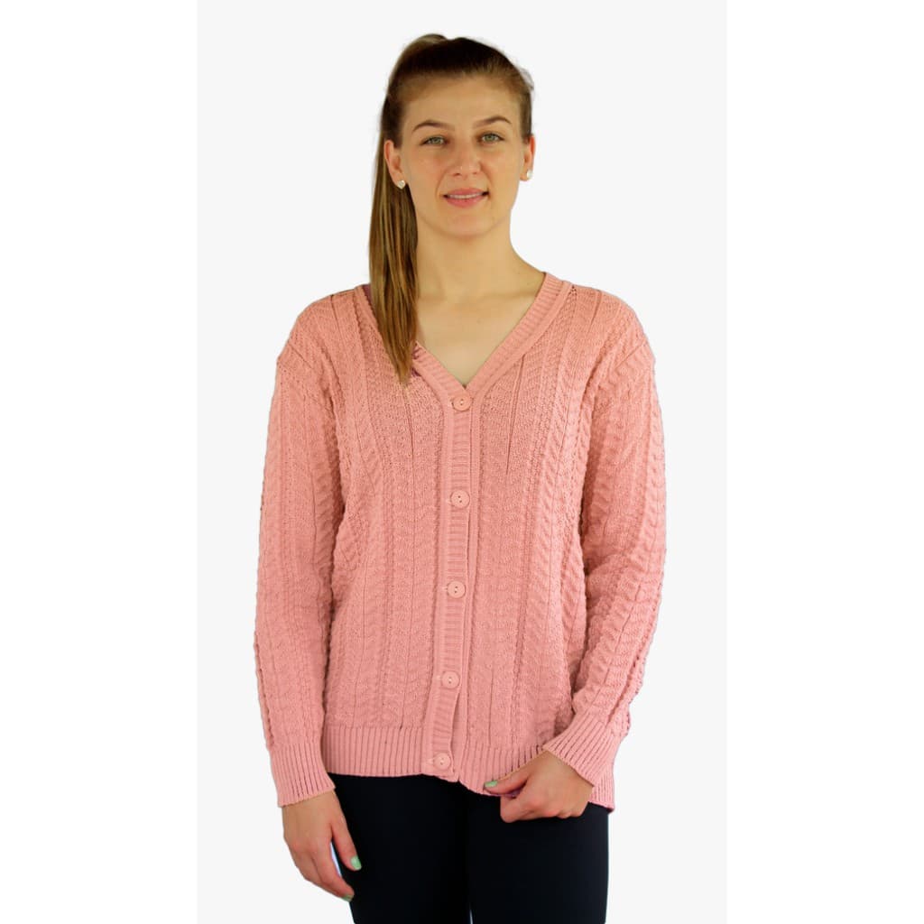 Blusa Casaco Feminino Tricô de Lã Cardigan  com Botões