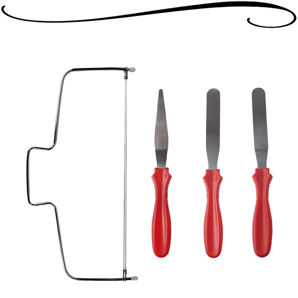 Kit 4un Completo Espátulas Para Confeitar Ganachear E Nivelador De Bolos Em Aço Inox