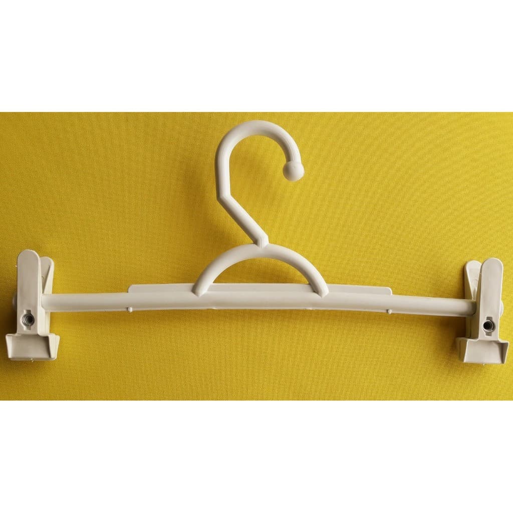 12 Cabides Branco Plástico Calça Bermuda C/ 24 Presilhas