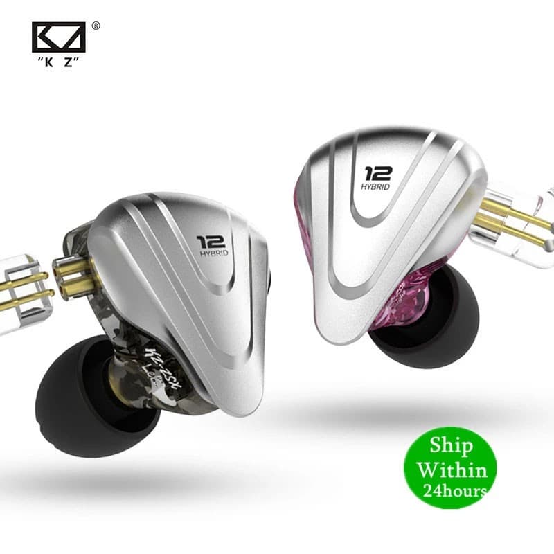 Fone de ouvido de metal, modelo esportivo -  Kz Zsx 1dd + 5ba 12 Unidade Híbrida Intra-Auricular  - Kz Zs10 Pro As12 As16 Zsn Pro C12 Dm7 As06 V90