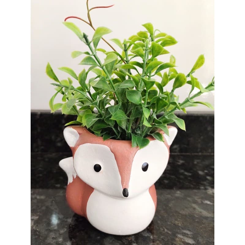 🦊 Cachepot Raposa / Cachepô Raposinha / Vasinho decorativo de animal / Vaso de bichinho / miniatura para jardim estatueta para casa apartamento sala quarto presente infantil porta item
