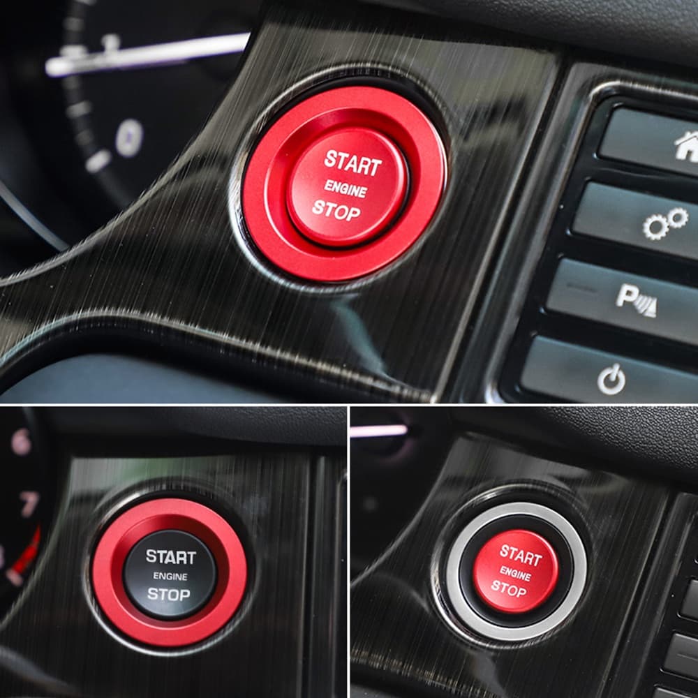 Botão De Parada Do Motor Automóvel Autocolantes Decorativos Para LAND ROVER LR RANGE SPORT EVOQUE Vogue L538 Velar Car Trim Ring Cover