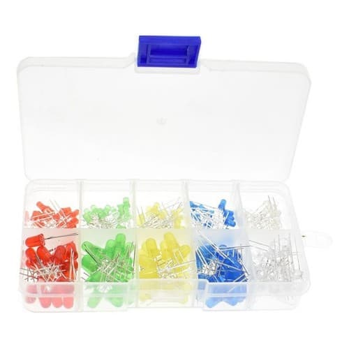 Caixa De Led Com 200 Pcs 5 E 3mm Sortidos 5 Cores, Robótica