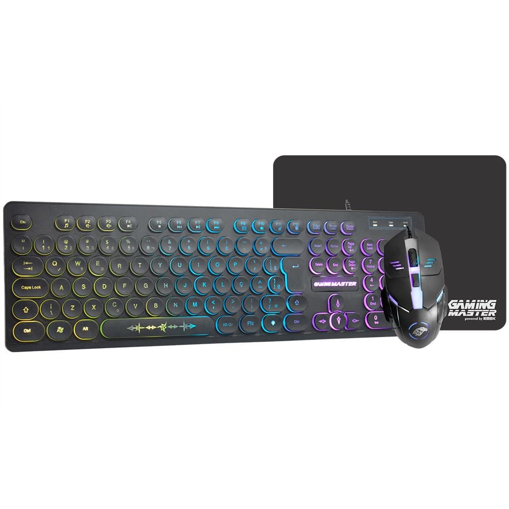 Kit Teclado Mouse Gamer KM-7628 RGB SteamPunk+MOD734+PAD FXX
