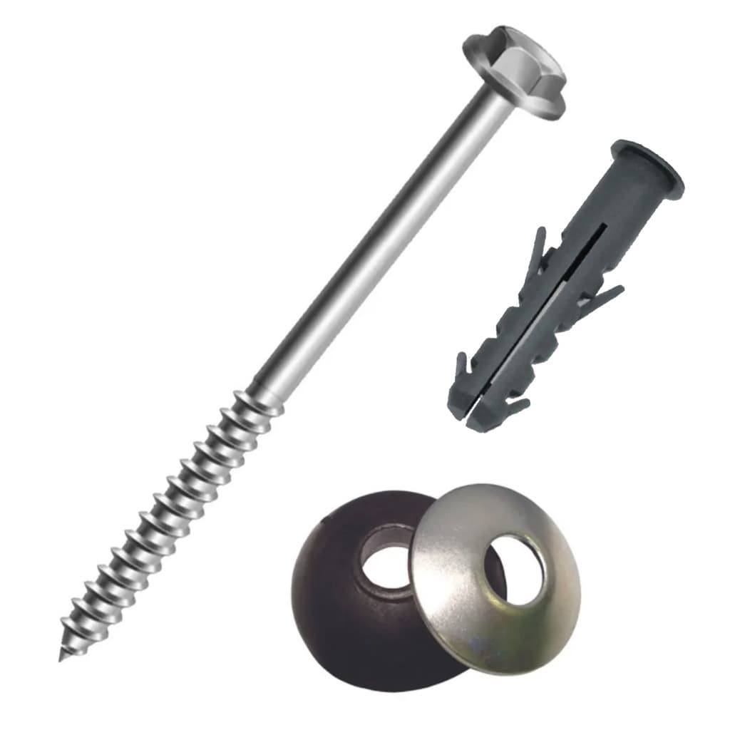 Kit Parafuso De Telha 15 Peças 5/16 X 18cm + Arruela Vedação e Bucha