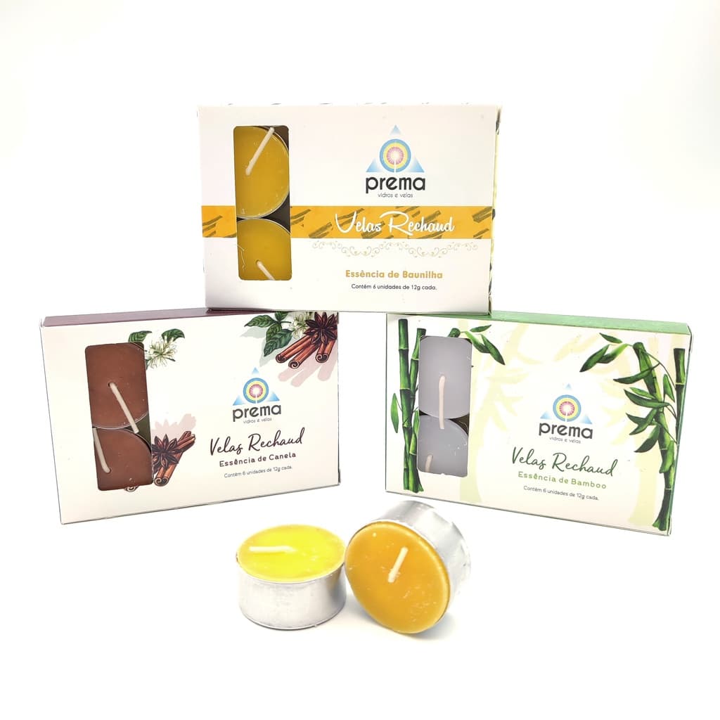 Kit de Velas Vela Perfumada Aromática Artesanal para Rechaud - Prema Velas e Vidros - Kit 6 unidades