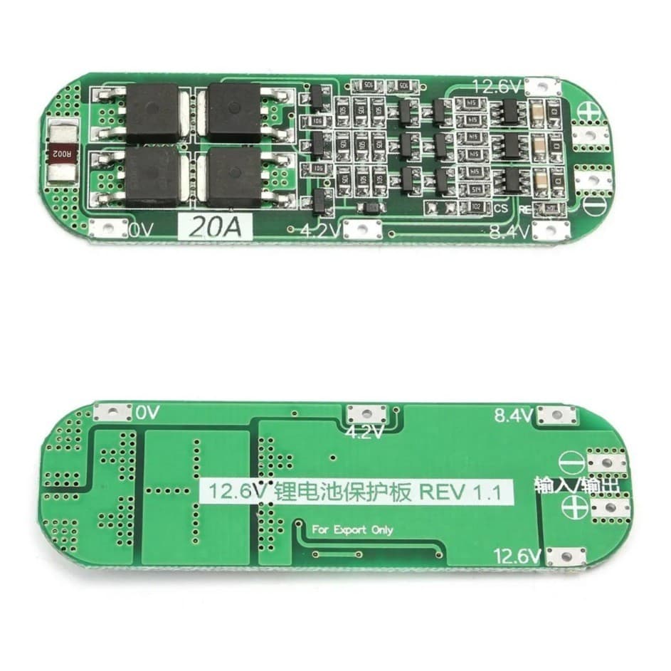 Placa Proteção Carregador Pcb 3s 20a Bms Com Balanceamento Bateria li-ion lipo 18650