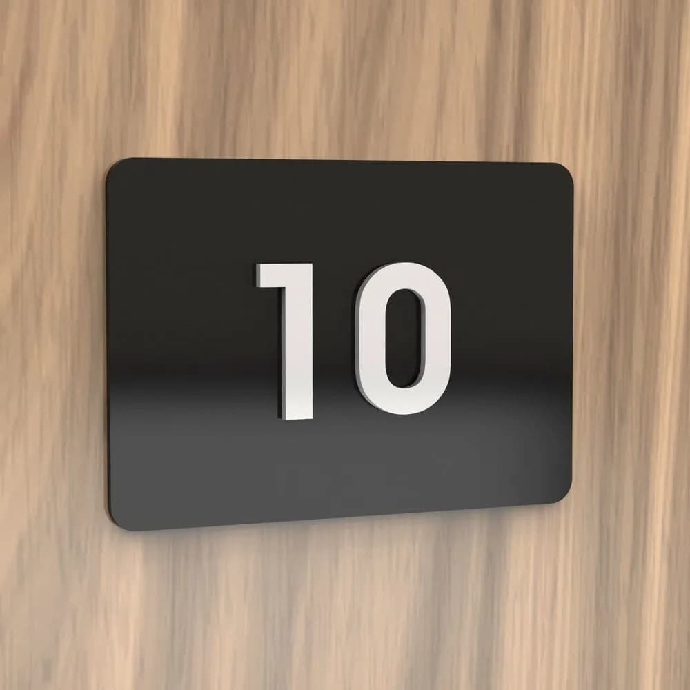Placa De Acrílico Com 2 Números Para Porta de Apartamento