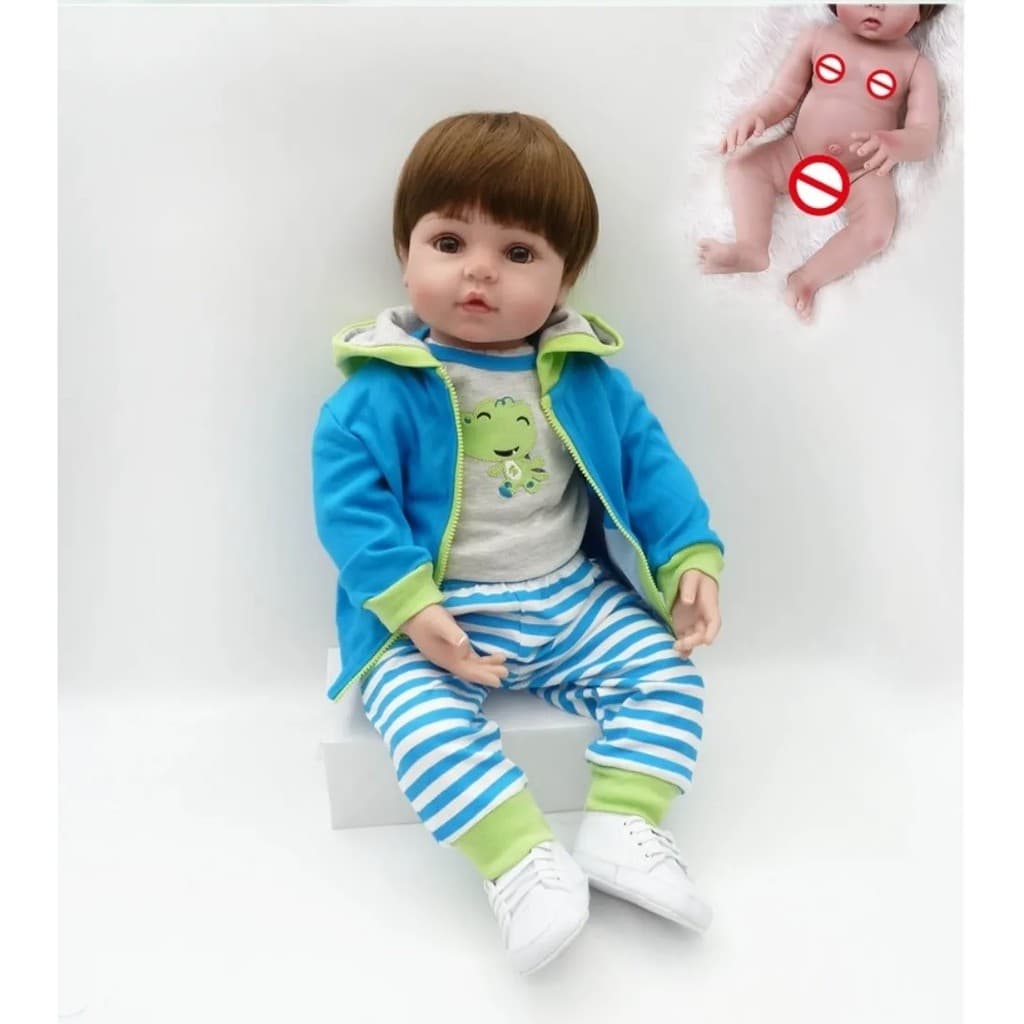 Boneco Bebe Reborn Menino Corpo De Silicone - Sapinho  Promoção drikakids