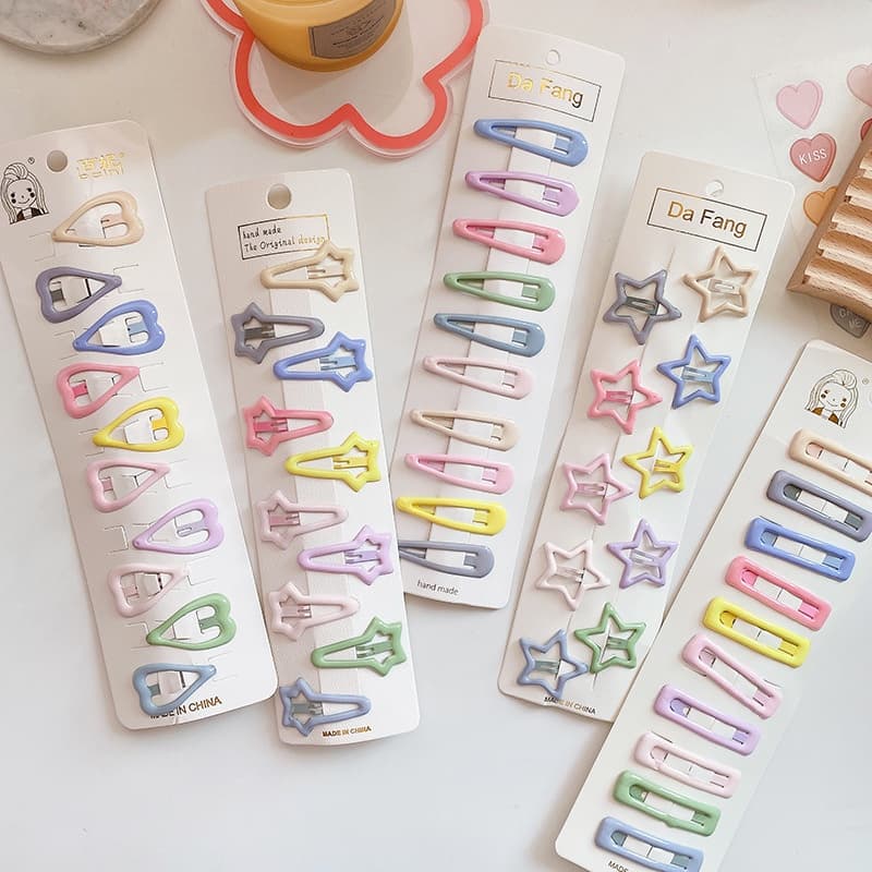 10 Peças Conjunto De Grampo/Presilha De Cabelo Infantil Feminino Com Estrela